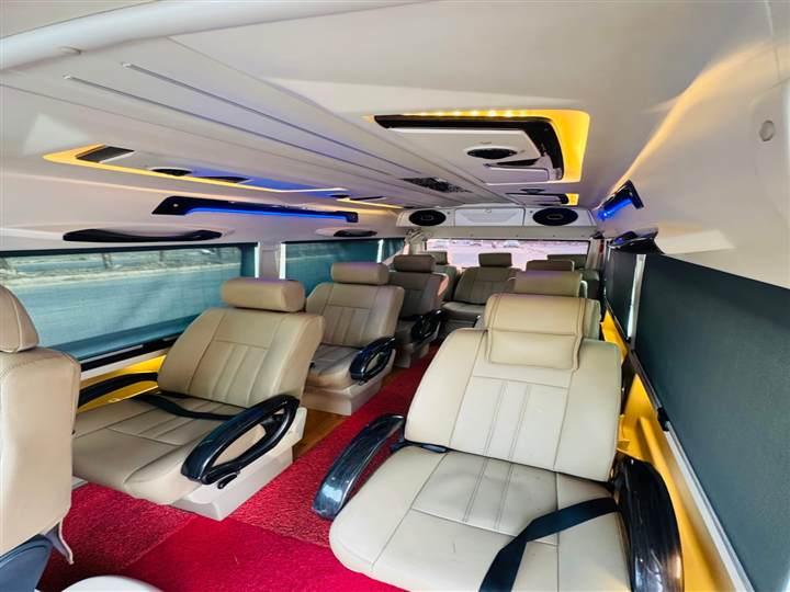 9+1 seater tempo traveller cabin view for Bangalore